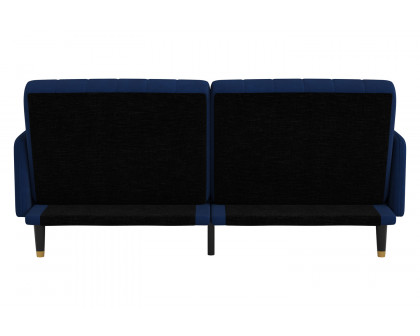 BLNK Sophia Velvet Premium Split Back Sofa Futon with Solid Wooden Legs - Navy