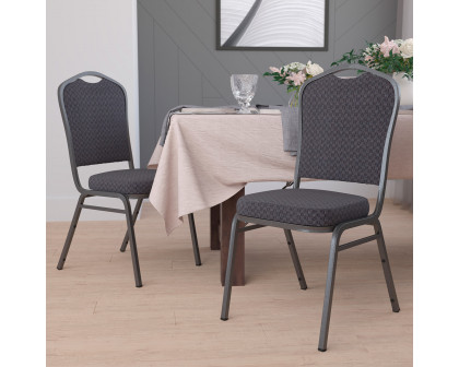 BLNK HERCULES Series Fabric Crown Back Stacking Banquet Chair with Silver Vein Frame