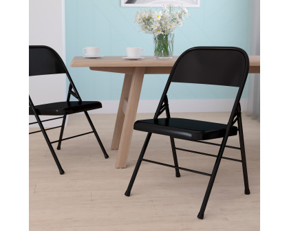 BLNK HERCULES Series Triple Braced and Double Hinged Metal Folding Chair