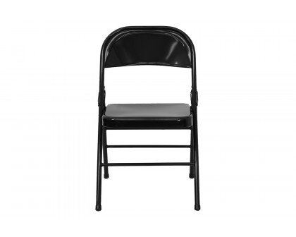 BLNK™ HERCULES Series Triple Braced and Double Hinged Metal Folding Chair - Black