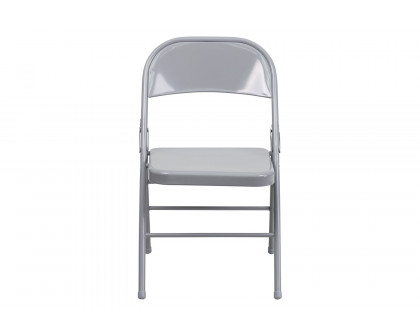 BLNK HERCULES Series Triple Braced and Double Hinged Metal Folding Chair - Gray