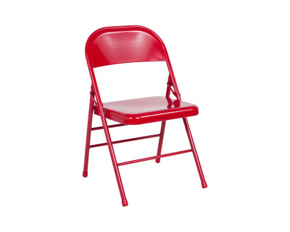 BLNK™ HERCULES Series Triple Braced and Double Hinged Metal Folding Chair - Red