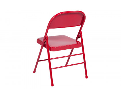 BLNK™ HERCULES Series Triple Braced and Double Hinged Metal Folding Chair - Red