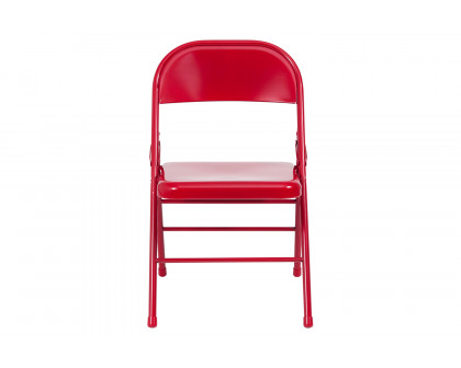 BLNK™ HERCULES Series Triple Braced and Double Hinged Metal Folding Chair - Red