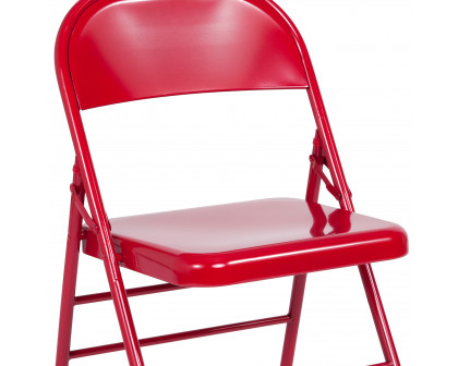 BLNK™ HERCULES Series Triple Braced and Double Hinged Metal Folding Chair - Red