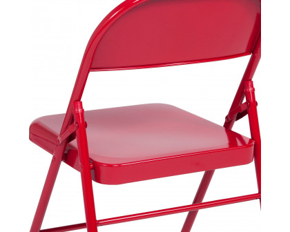 BLNK™ HERCULES Series Triple Braced and Double Hinged Metal Folding Chair - Red