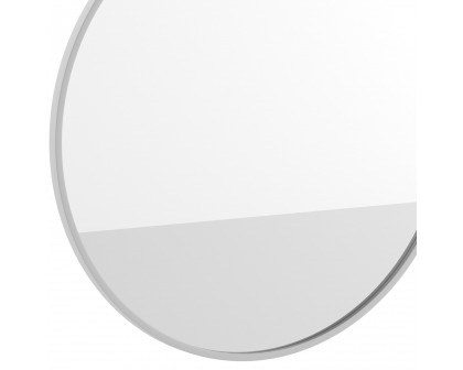 BLNK Julianne Style 2 Round Metal Framed Wall Mirror - Silver, 30"D