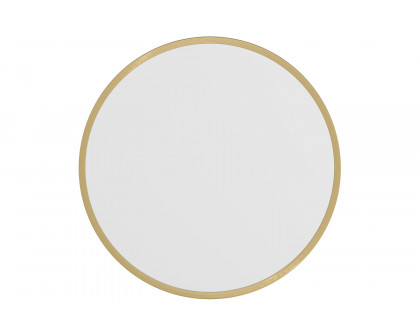 BLNK Julianne Style 2 Round Metal Framed Wall Mirror - Gold, 20"D