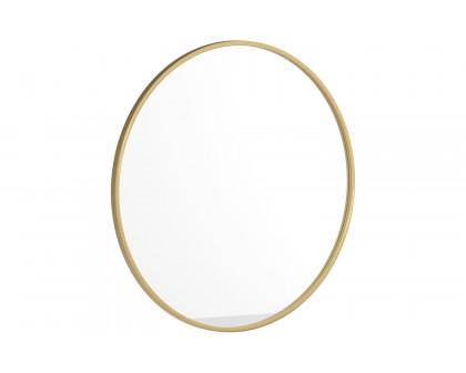 BLNK Julianne Style 2 Round Metal Framed Wall Mirror - Gold, 30"D