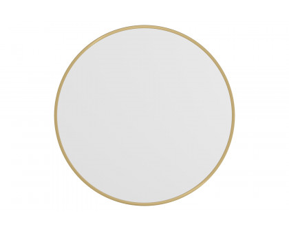 BLNK Julianne Style 2 Round Metal Framed Wall Mirror - Gold, 30"D