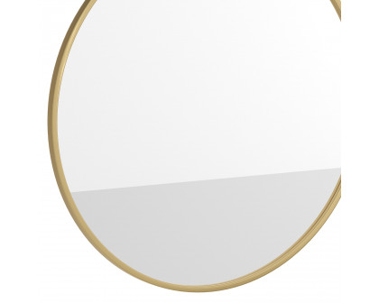 BLNK Julianne Style 2 Round Metal Framed Wall Mirror - Gold, 30"D