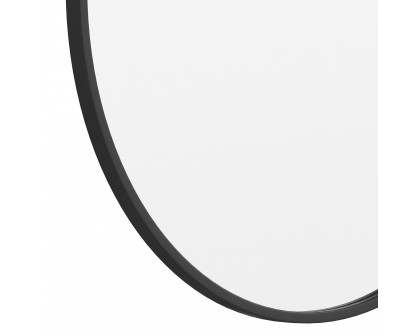 BLNK Julianne Style 2 Round Metal Framed Wall Mirror - Black, 30"D