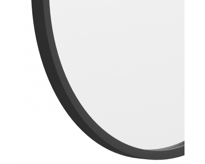 BLNK Julianne Style 2 Round Metal Framed Wall Mirror - Black, 20"D