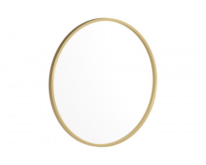 BLNK Julianne Style 2 Round Metal Framed Wall Mirror - Gold, 24"D