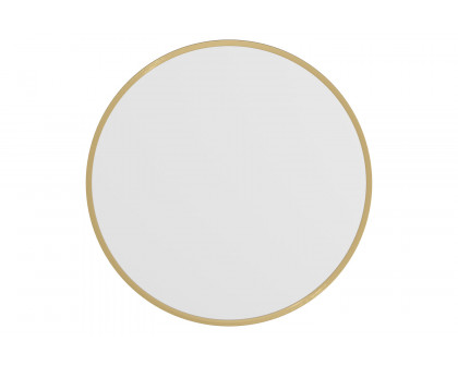 BLNK Julianne Style 2 Round Metal Framed Wall Mirror - Gold, 24"D