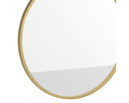 BLNK Julianne Style 2 Round Metal Framed Wall Mirror - Gold, 24"D