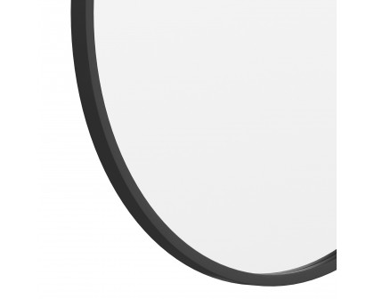 BLNK Julianne Style 2 Round Metal Framed Wall Mirror - Black, 24"D