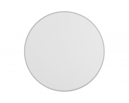 BLNK Julianne Style 2 Round Metal Framed Wall Mirror - Silver, 36"D