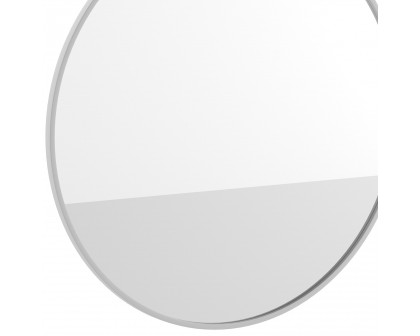 BLNK Julianne Style 2 Round Metal Framed Wall Mirror - Silver, 36"D