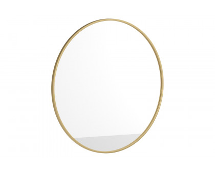 BLNK Julianne Style 2 Round Metal Framed Wall Mirror - Gold, 36"D