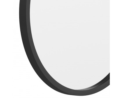 BLNK Julianne Style 2 Round Metal Framed Wall Mirror - Black, 16"D