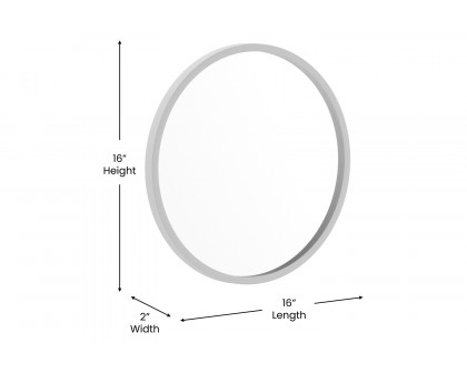 BLNK Julianne Style 2 Round Metal Framed Wall Mirror - Silver, 16"D