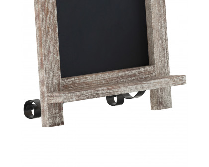 BLNK Canterbury Weathered Tabletop Magnetic Chalkboard Sign with Metal Scrolled Legs - 9.5"W x 14"H