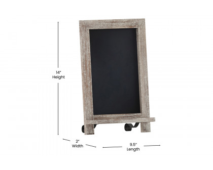 BLNK Canterbury Weathered Tabletop Magnetic Chalkboard Sign with Metal Scrolled Legs - 9.5"W x 14"H