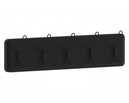 BLNK Daly Wall Mounted Solid Pine Wood Storage Rack with 5 Hooks - Black