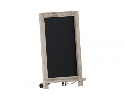 BLNK Canterbury Weathered Tabletop Magnetic Chalkboard Sign with Metal Scrolled Legs - 12"W x 17"H