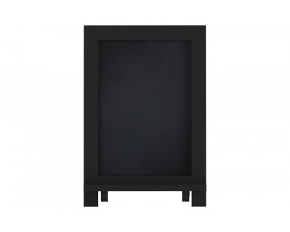 BLNK Canterbury Black Tabletop Magnetic Chalkboard Sign with Metal Scrolled Legs - 9.5"W x 14"H