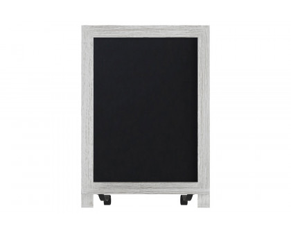 BLNK Canterbury Whitewashed Tabletop Magnetic Chalkboard Sign with Metal Scrolled Legs - 12"W x 17"H