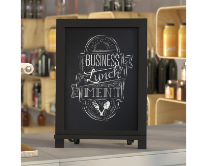 BLNK Canterbury Black Tabletop Magnetic Chalkboard Sign with Metal Scrolled Legs