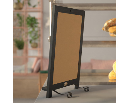 BLNK Canterbury Black Tabletop Magnetic Chalkboard Sign with Metal Scrolled Legs - 12"W x 17"H