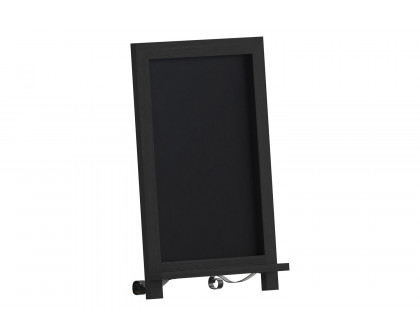 BLNK Canterbury Black Tabletop Magnetic Chalkboard Sign with Metal Scrolled Legs - 12"W x 17"H