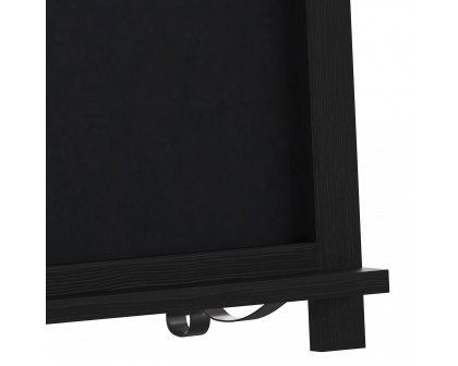 BLNK Canterbury Black Tabletop Magnetic Chalkboard Sign with Metal Scrolled Legs - 12"W x 17"H