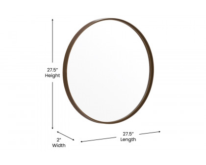 BLNK Jennifer Round Metal Framed Wall Mirror - Bronze