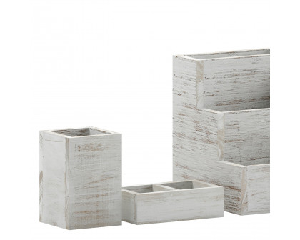 BLNK Comerford Wooden Organizer Set 3 Piece - Whitewashed