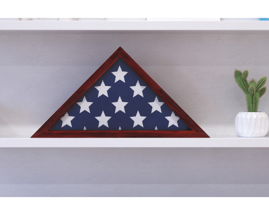 BLNK Sheehan Solid Wood Memorial Flag Display Case - Mahogany