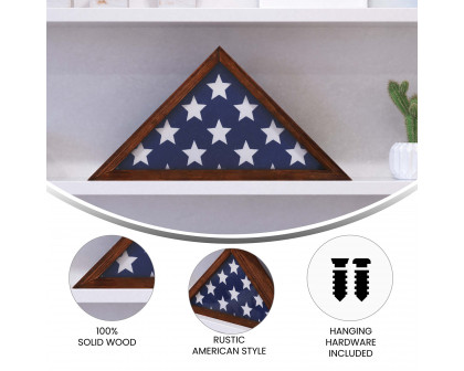 BLNK Sheehan Solid Wood Memorial Flag Display Case - Mahogany