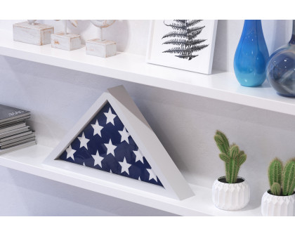 BLNK Sheehan Solid Wood Memorial Flag Display Case - White