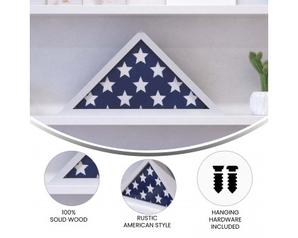 BLNK Sheehan Solid Wood Memorial Flag Display Case - White