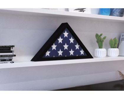 BLNK Sheehan Solid Wood Memorial Flag Display Case - Black