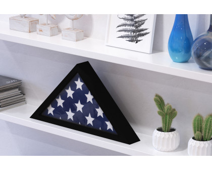 BLNK Sheehan Solid Wood Memorial Flag Display Case - Black