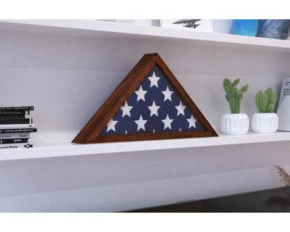 BLNK Sheehan Solid Wood Memorial Flag Display Case - Rustic Brown