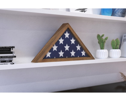 BLNK Sheehan Solid Wood Memorial Flag Display Case - Weathered Wood