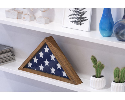 BLNK Sheehan Solid Wood Memorial Flag Display Case - Weathered Wood