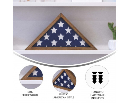 BLNK Sheehan Solid Wood Memorial Flag Display Case - Weathered Wood