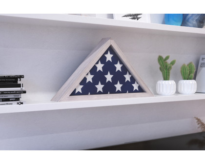 BLNK Sheehan Solid Wood Memorial Flag Display Case - Whitewashed