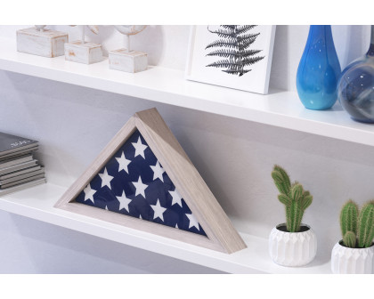 BLNK Sheehan Solid Wood Memorial Flag Display Case - Whitewashed